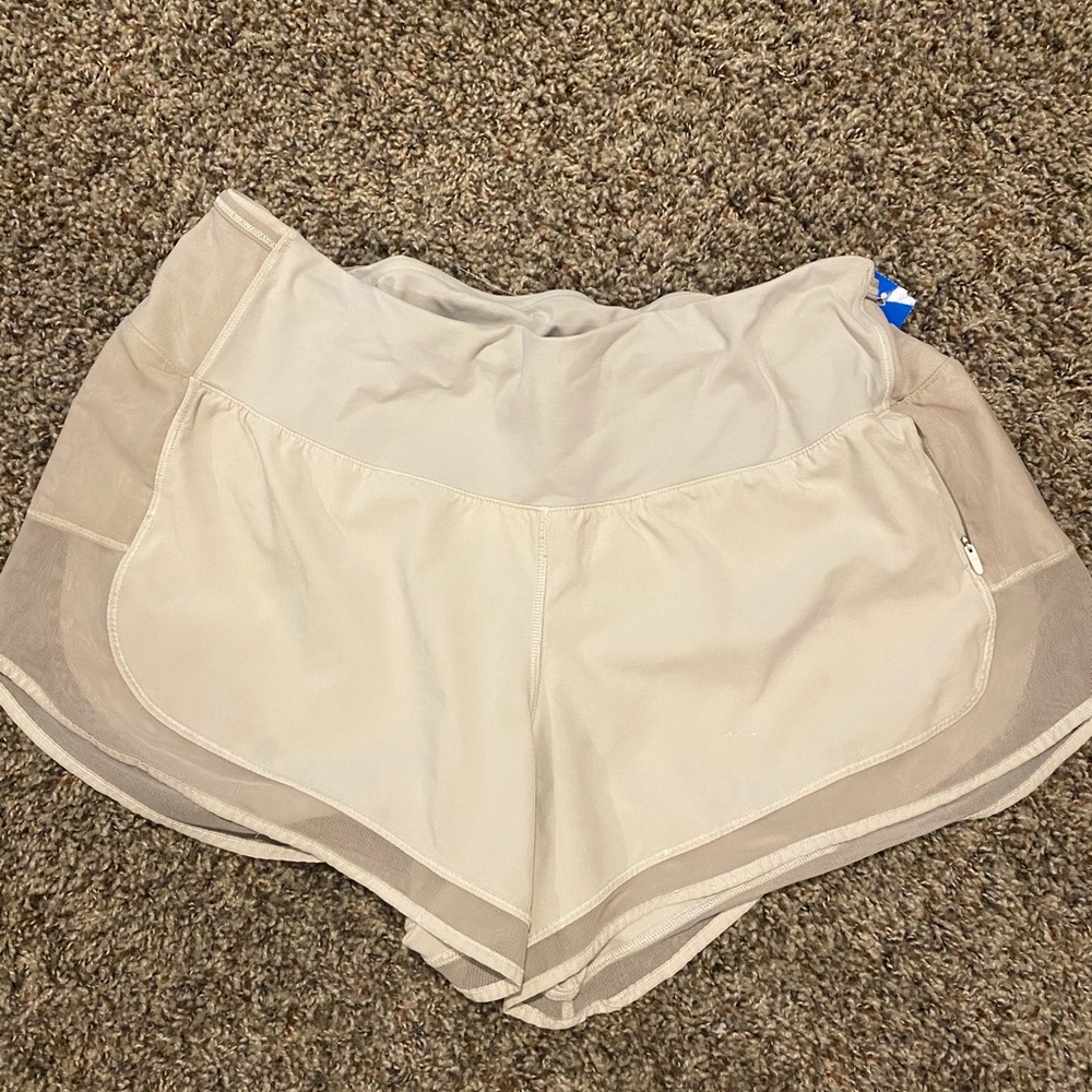 Lululemon running shorts light grey